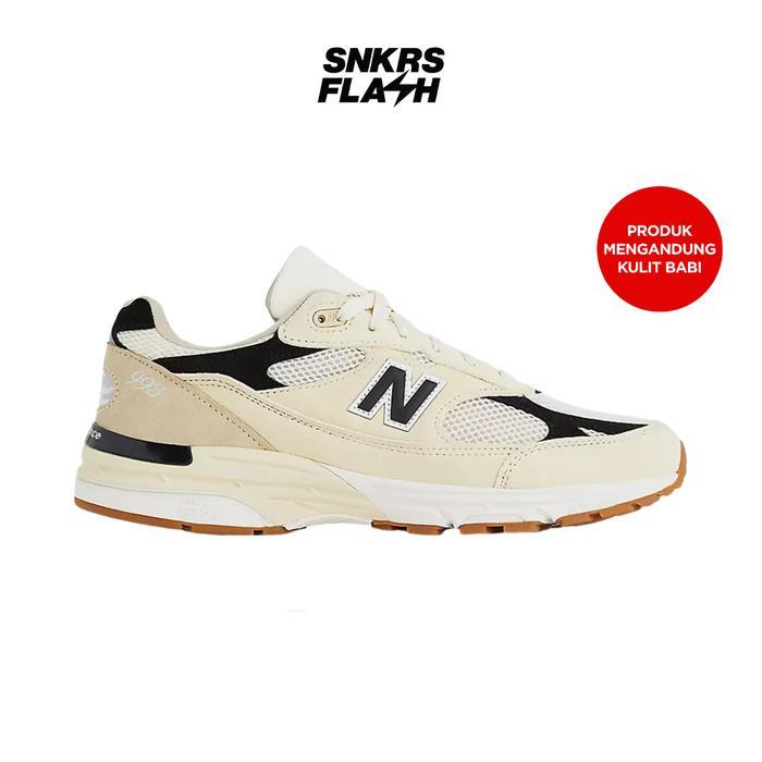 sale Sepatu Sneakers Pria NEW BALANCE 993 MADE IN USA SEA SALT BLACK - U993WS