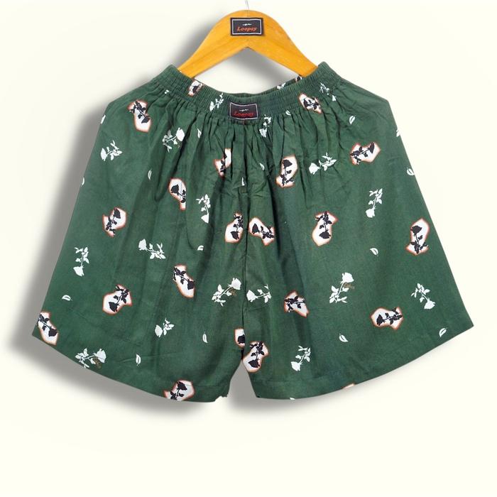 CELANA LOOPAY BOXKER LOOPAY MOTIF GREENTEA Unisex Pria Wanita Shorts Boxer Pendek Santai