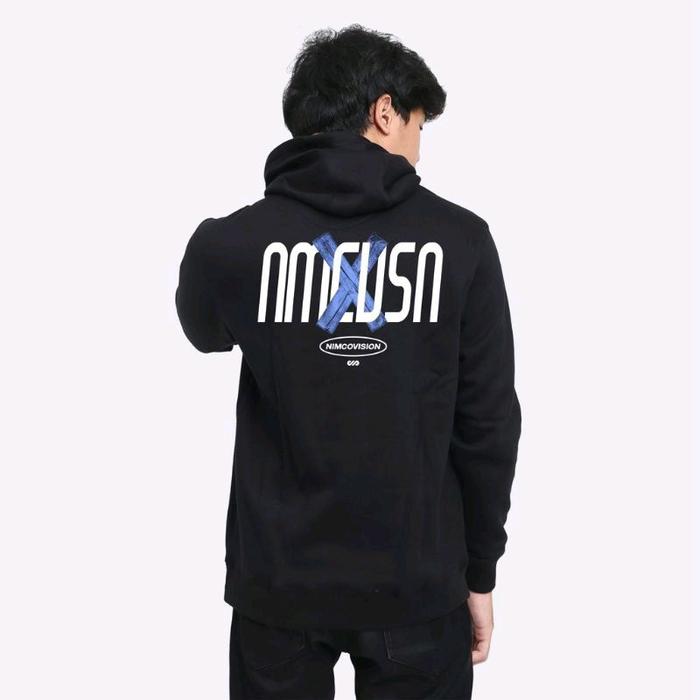 Nimco Hoodie Vsn Blue X Atasan Pria Wanita Sweater Tebal Halus
