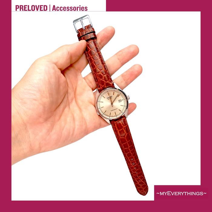 Jam Tangan Cowo-Cewe CASIO Wristwatch Casio Collection MTP-1175E-9AJH Men's Brown Ori Japan Preloved