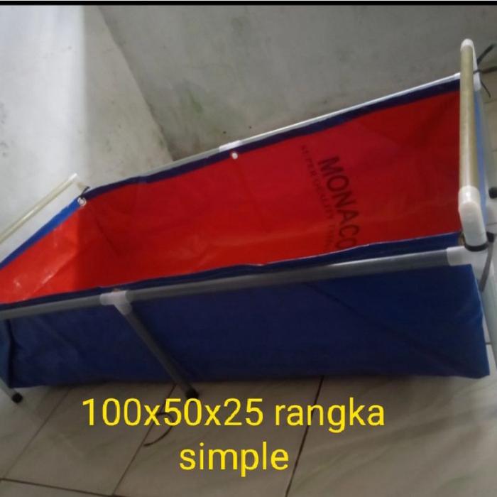 kolam terpal tebal A12 dan rangkanya murah