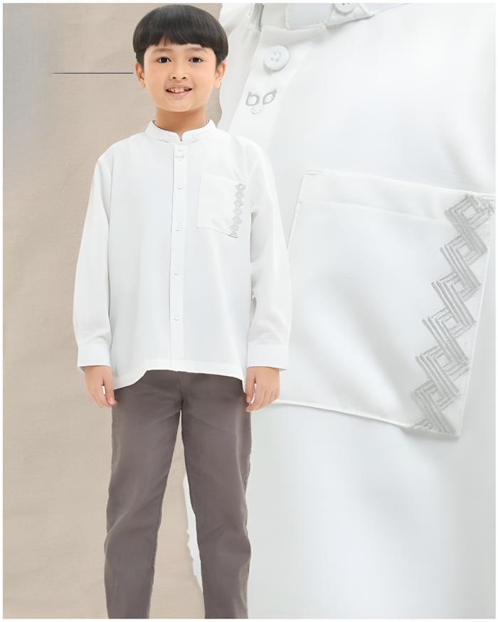 Rabbani Baju Koko Anak - Kemko Anak Senjaya Mst ORI Warna Hijau Sage