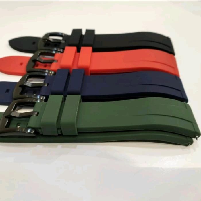 Rubber Strap 20mm 22mm 24mm Watch Strap Karet Jam Stainless
