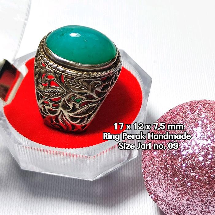 CINCIN Batu BACAN PALAMEA WARINGIN TOP BLUISH KRISTAL PLOONG ASLI NATURAL ALAM RING PERAK HANDMADE