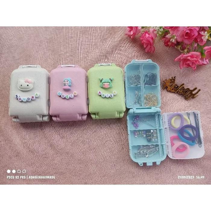 Ashofi. handmade Box peniti. Compact Hijab Custom. Travel Box Kit