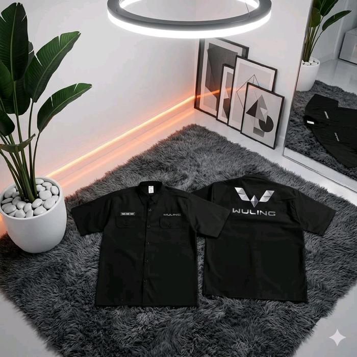 Kemeja WULING Mobil Listrik•Baju Mobil listrik wuling panjang pendek full bordir computer