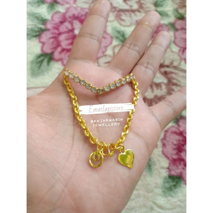 Gelang Mini Belitung Permata Aurl Lapis Emas 999 Banjar