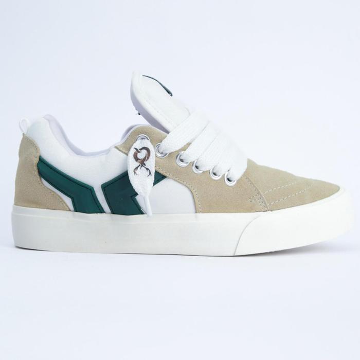 Sepatu Sneakers Gemuk Skate White Green Pria Wanita Sneaker Gendut Skate Quiferstep Overmate Putih H