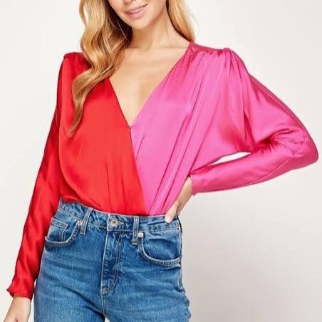 Zara two tone crossover bodysuit