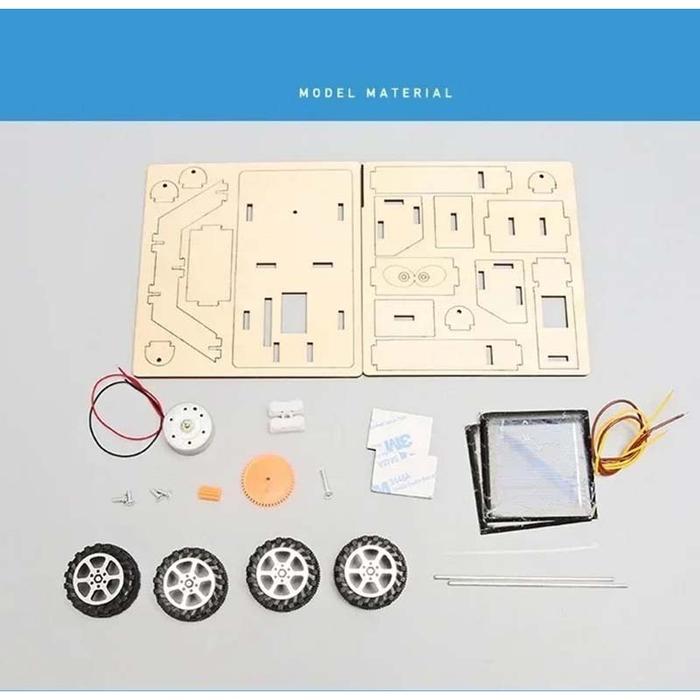 Mobil Tenaga Surya Diy Mobil Solar Cell Mainan Edukasi Puzzle Robot Kayu Mobil Surya Mobil Panel Sur