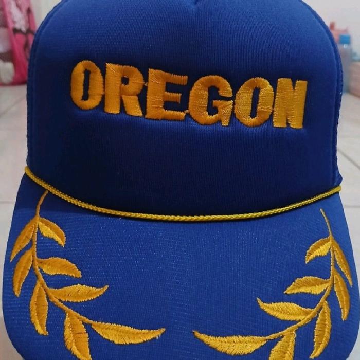 Topi Trucker Oregon Vintage Bekas Preloved Biru Rope Hat Mulus