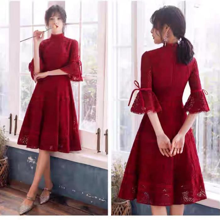 Dress brukat mewah pesta premium import Natal CNY sangjit