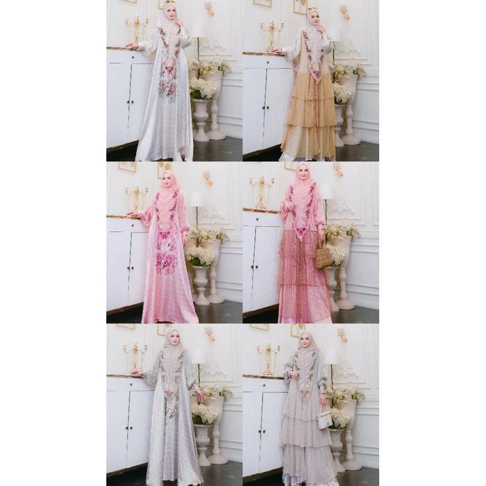 Gamis Outer Set Hijab Printing Elegan Rania Yodizein Syari Premium