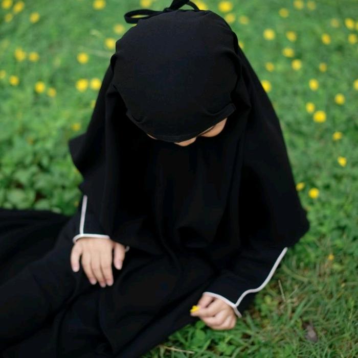 [ Size 6 ] ABAYA YARAA KIDZ Gamis Anak Set Khimar Jetblack • Al Banaat Al Arabian Butik #Ayranashwa 