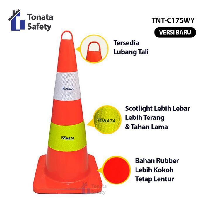 Flash Sale / Safety Traffic Cone Kerucut Lalu Lintas Tonata 1.7 Kg / Traffic Cone 75Cm / Kerucut Pem