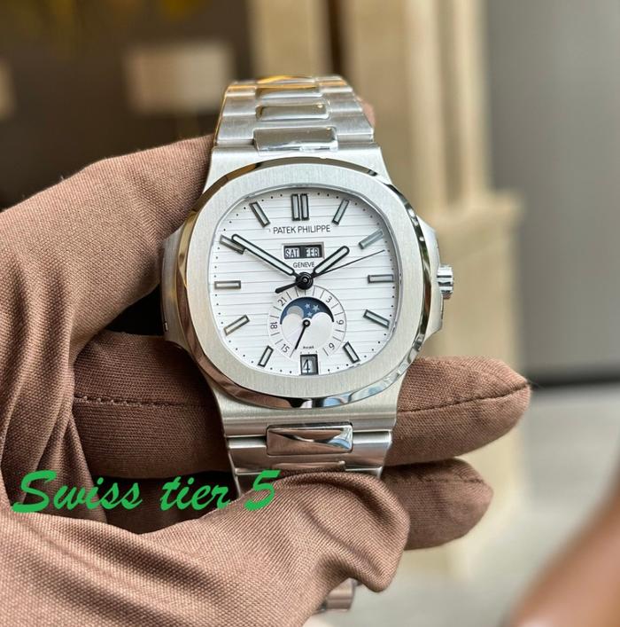 Jam Tangan Tier 5PatekPhilippe 5726 White Dial Replica Watch PP Factory 40mm