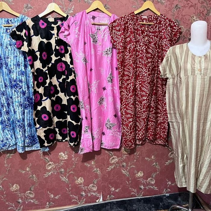 Daster rijek sablon LD random bahan rayon