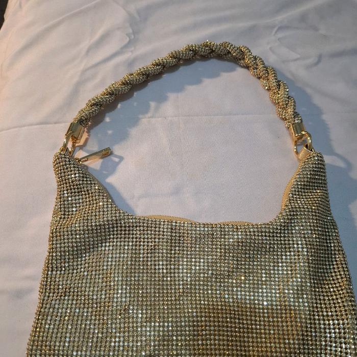Preloved Party Bag Clutch GOLD bling bling