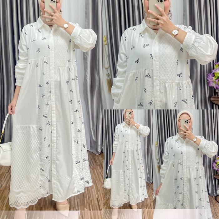 GHIA ATASAN LONG TUNIK WANITA KATUN PITA IMPORT BKK HK BRUKAT PREMIUM KEKINIAN VIRAL CANTIK