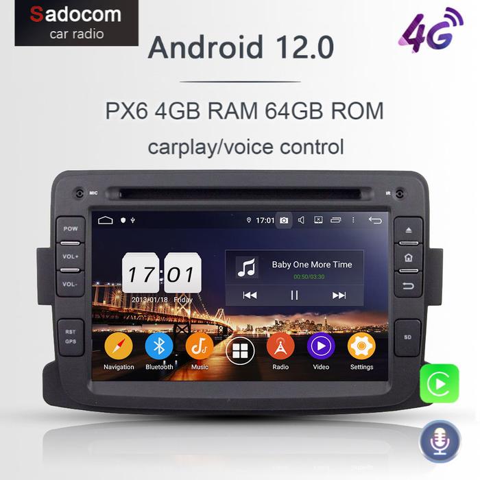 DSP IPS PX6 Android 12.0 68GB + 8GB RAM 8 Core DVD Player Mobil untuk
