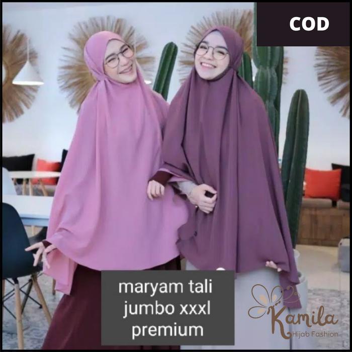 Hijab Jilbab Kerudung Khimar Bergo Hamidah Syari Syari Jumbo Lebar Besar Non Pad Tali Muslim Simple 