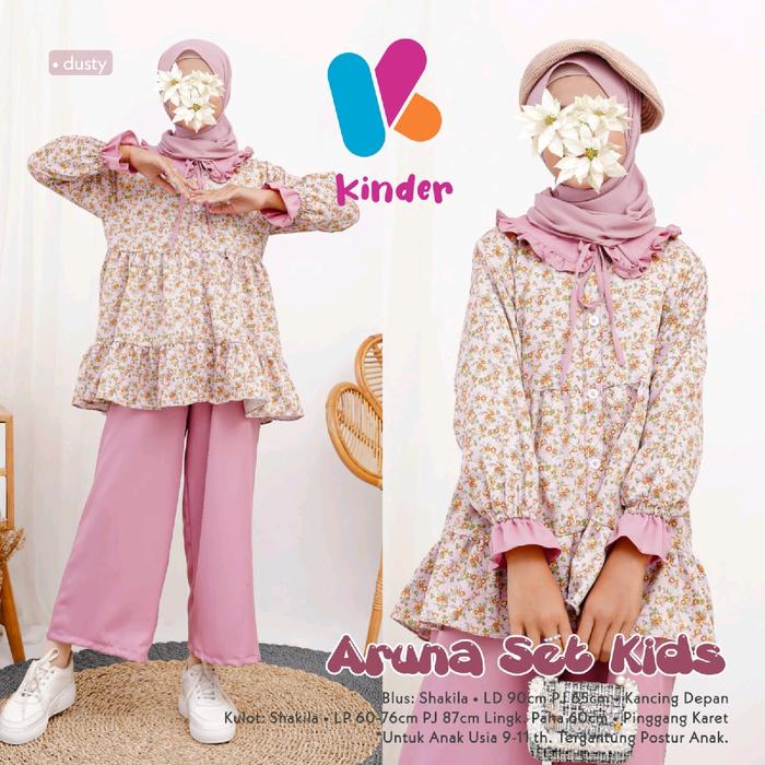 ONE SET KIDZ SYAKILA KANCING DEPAN  SIMPEL DAN ELEGAN HIGH PREMIUM DAN HIGH QUALITY Muslim Wanita Mo
