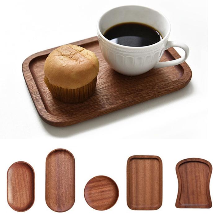 Solid Wood Fruit Dessert Plate Dish Household Wooden Snack Tray