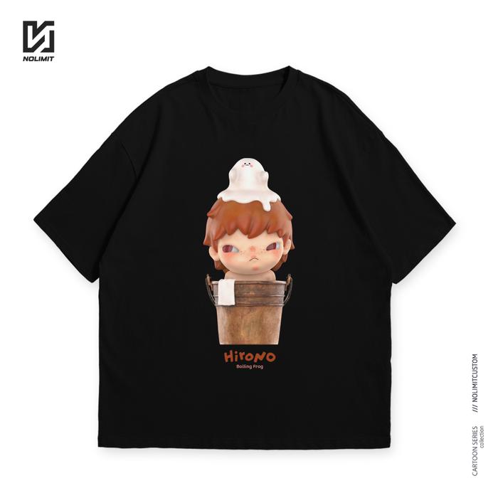 [HOT] NO LIMIT Kaos T-shirt Cartoon Series Hirono - Little Mischief Series - Boiling Frog - Oversize