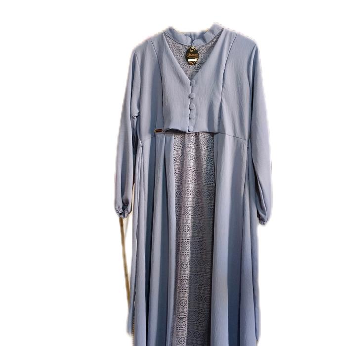 rizkiyya gamis Kondangan baju Panjang wanita muslim Cantik Crinkle Airflow Dress  Katun Mewah Kombin