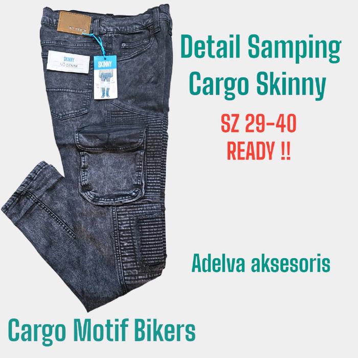 Celana Levis Cargo Pria Model Skinny Snow Grey Jeans Berkualitas Terbaik Satria Zubon - Panjang