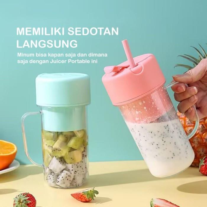 Cruisher juicer Mini Juice Cup Blender portable gelas + Sedotan