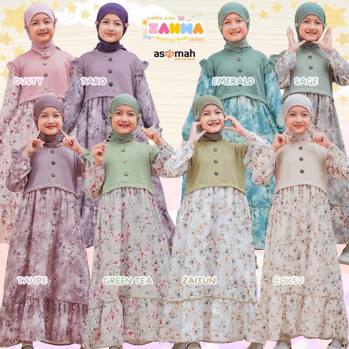 ASYMAH - NEW SERIES! Baju Muslim Gamis Anak Perempuan Kekinian 2 in 1 Look Rompi Rajut Dress Korean 
