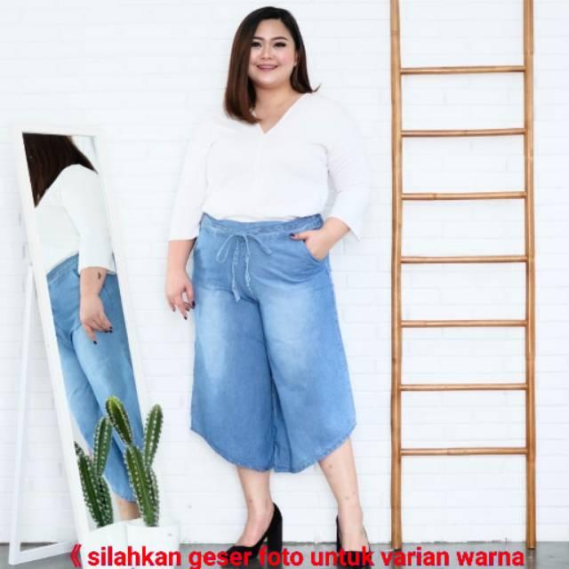 Celana Kulot 7/8 Jumbo Melisya / Kulot Jeans Pendek Jumbo / Celana Pendek Jumbo /Celana Kulot Murah