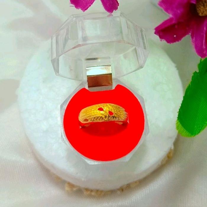 lapis kristal asli tembilahan cincin sayap garuda cantik warna mas 24k premium