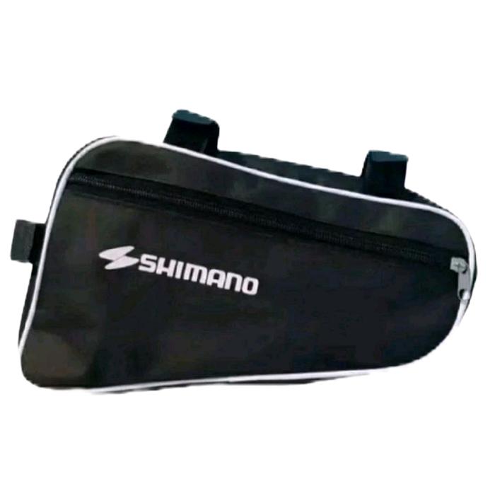 Shimano Tas Frame Sepeda MTB Lis Putih Tull Hitam Kekinian Unisek Viral Terbaru untuk Pengguna Seped