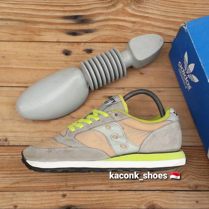 SEPATU SNEAKERS CASUAL SAUCONY JAZZ GREY GREEN ORIGINAL