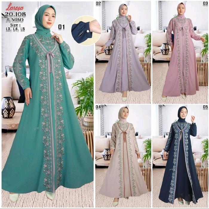 SET GAMIS LAROSA BUSANA 04.108  /  GAMIS LAROSA ORIGINAL SET HIJAB  /  DRESS ABAYA GAMIS LAROSA BORD