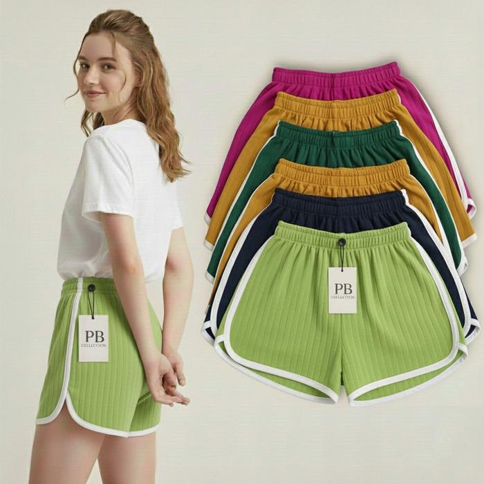 ISI 4 PCS celana pendek wanita hotpants knit hornets KULOT korea jumbo list samping terlaris melar s