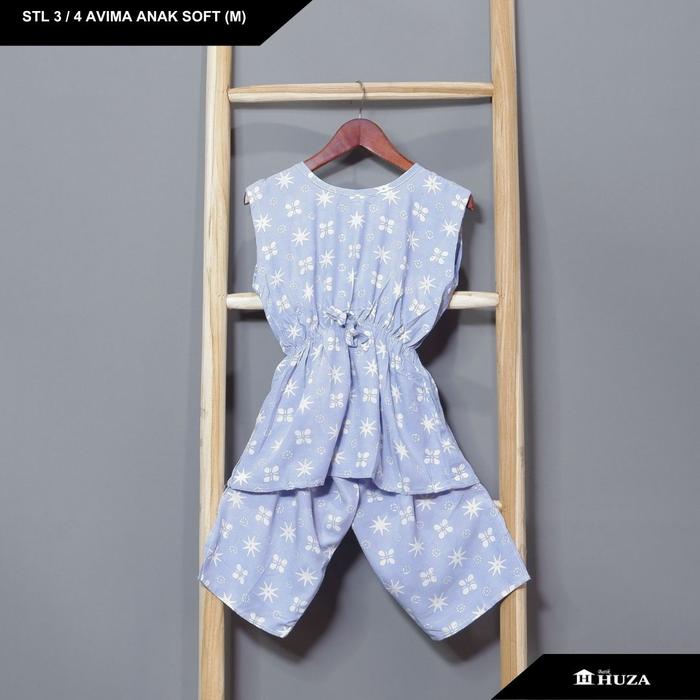 Batik Huza Setelan Anak Setelan Celana Pendek 3/4 Avima Anak Soft (M)