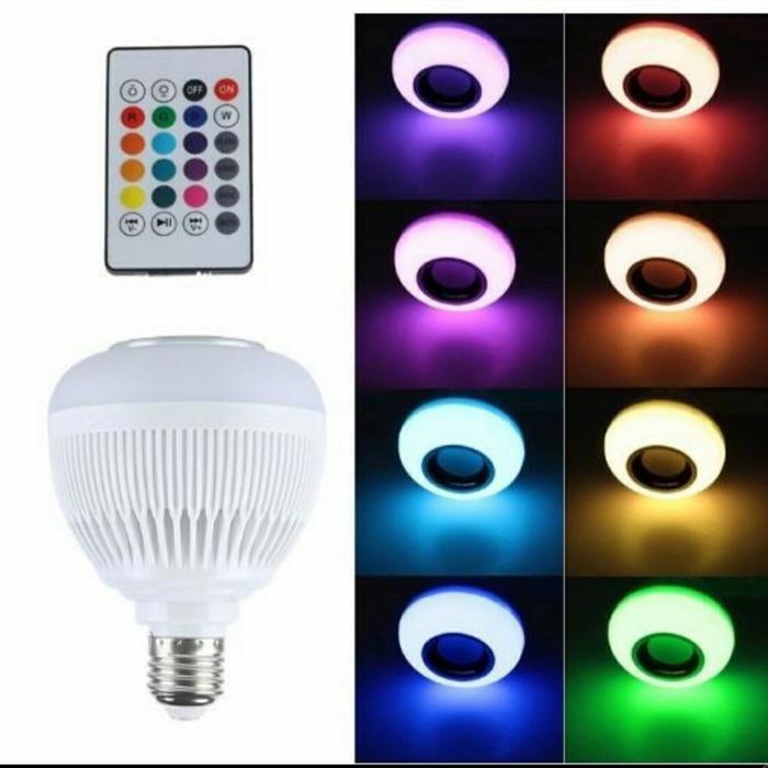 Speaker Bluetooth Wireless Lampu Music Led RGB Bohlam Speaker