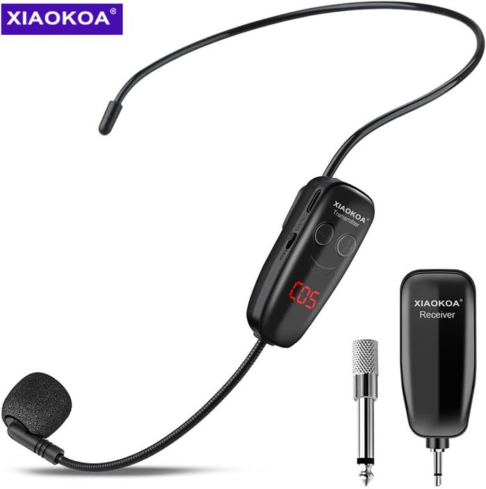 XIAOKOA Head Microphone,Wireless Microphone Headset,Wireless Mic for