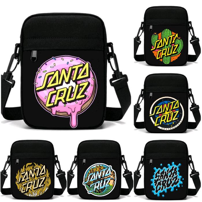 New Tas Selempang Hitam Santa Cruz Keren Bahan 100% Kanvas Cordura / Tas Selempang Mini Santa Cruz D