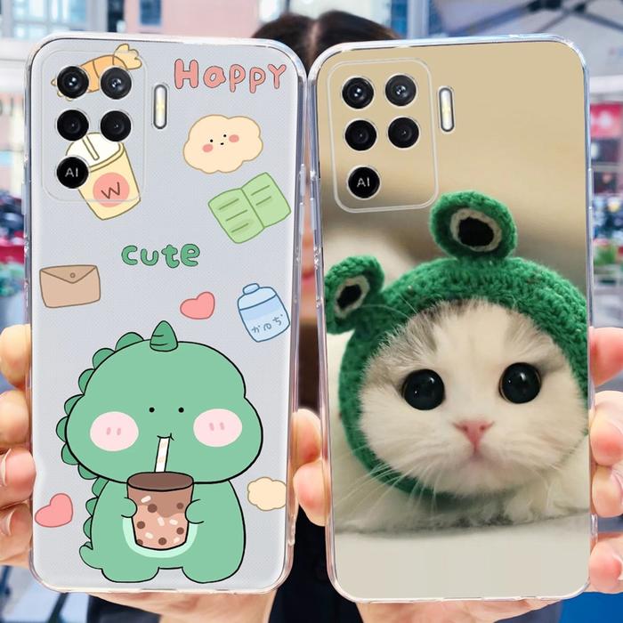 Cute Pattern Phone Case For OPPO Reno5 F CPH2217 Soft Silicone TPU