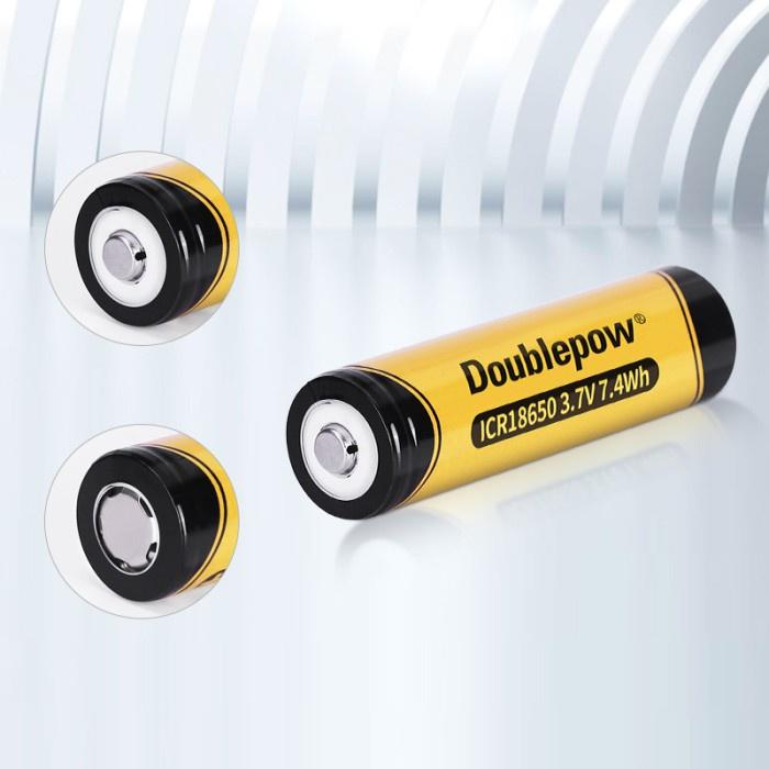 Baterai Doublepow Rechargeable Li-Ion Battery 18650 2000Mah 3.7V