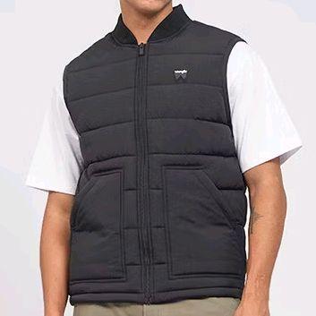 Wrangler Vest Pria Sleeveless Reguler Original Boones 02P25 Black - Jaket Tanpa Lengan untuk Pria