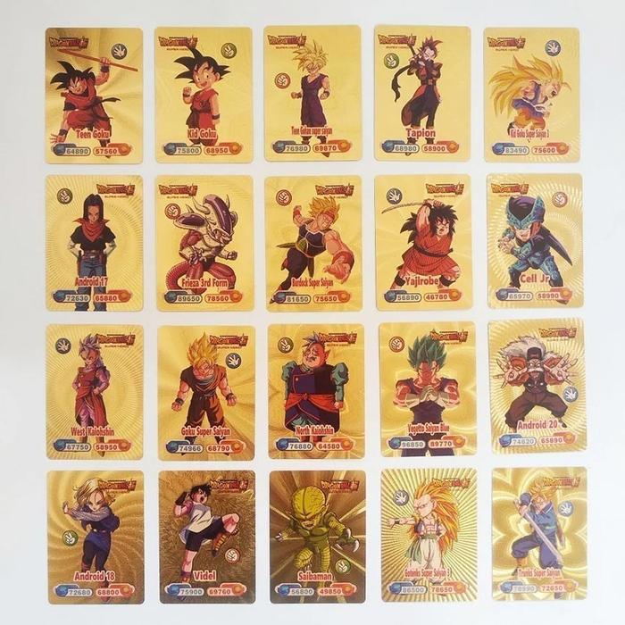 50Pcs/Pack Kartu Dragon Ball Foil Gold Untuk Koleksi Anak Kartu Dragon Ball Trading Collection Card
