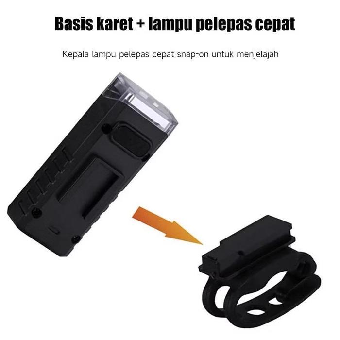 { OMG } Senter Sepeda Rechargeable Bicycle Lamp Anti Air Usb / Lampu Sepeda Anti air Bike LED USB Re