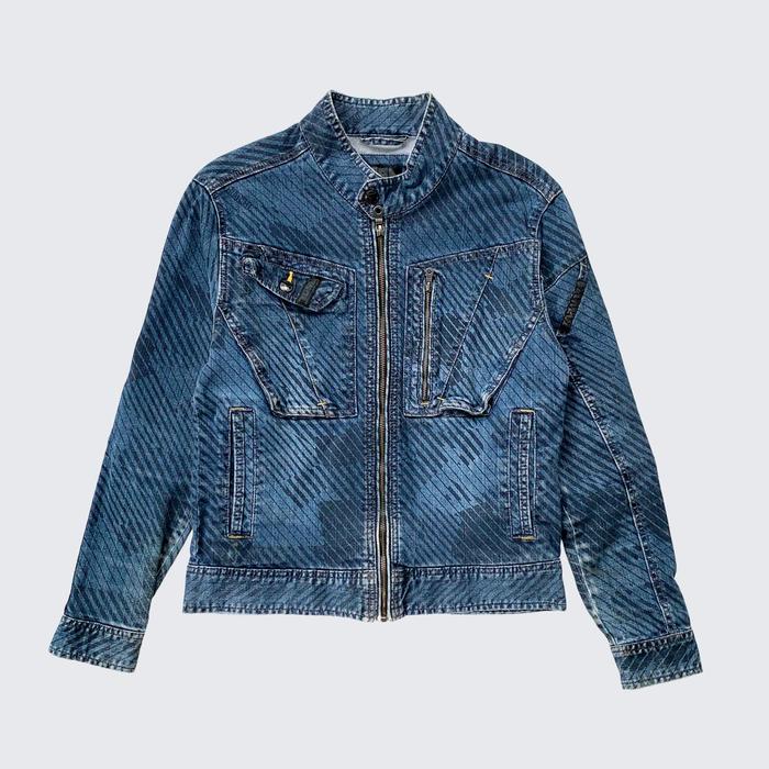 Blue Jeans Gothic Vintage Tatakau Otoko No By Toraichi Biker Denim Jacket - Unisex - S