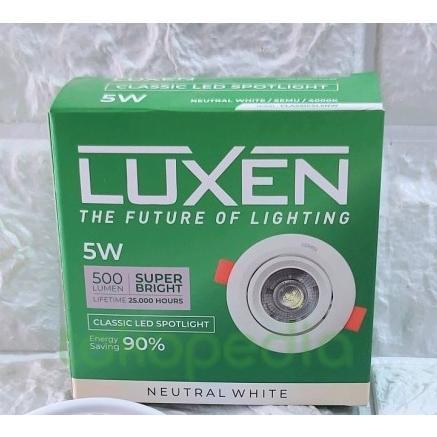 LAMPU LUXEN LED SPOTLIGHT CLASSIC SLIM DOWNLIGHT LED 5W 5 Watt