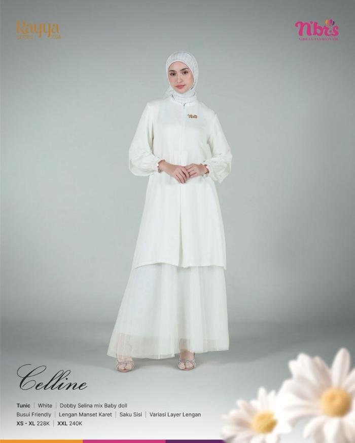 READY TUNIK NBRAS CELLINE WHITE TERBARU 2025